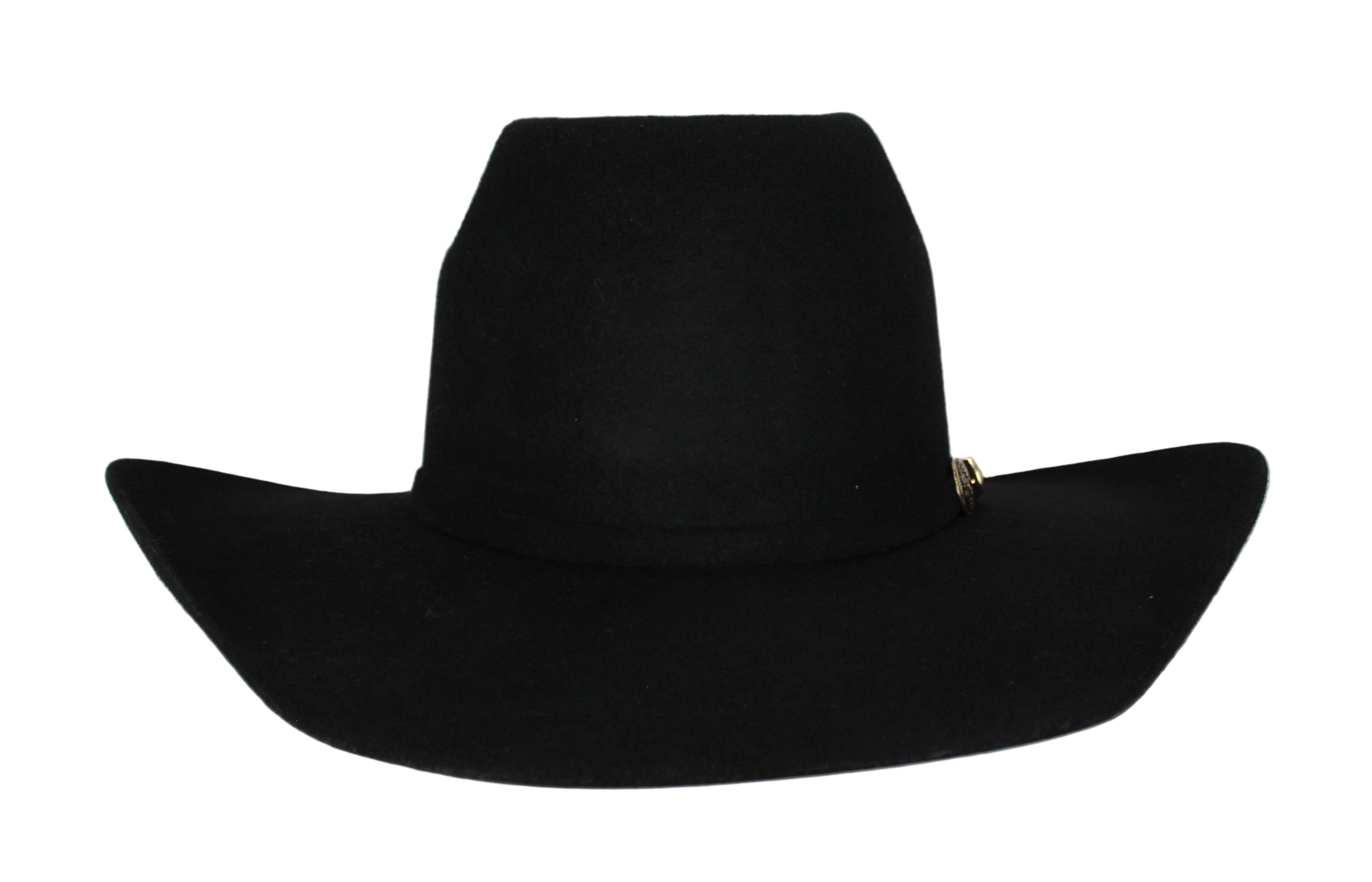 Bullrider Black Oval Crown Wool Hat