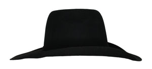 Bullrider Black Oval Crown Wool Hat