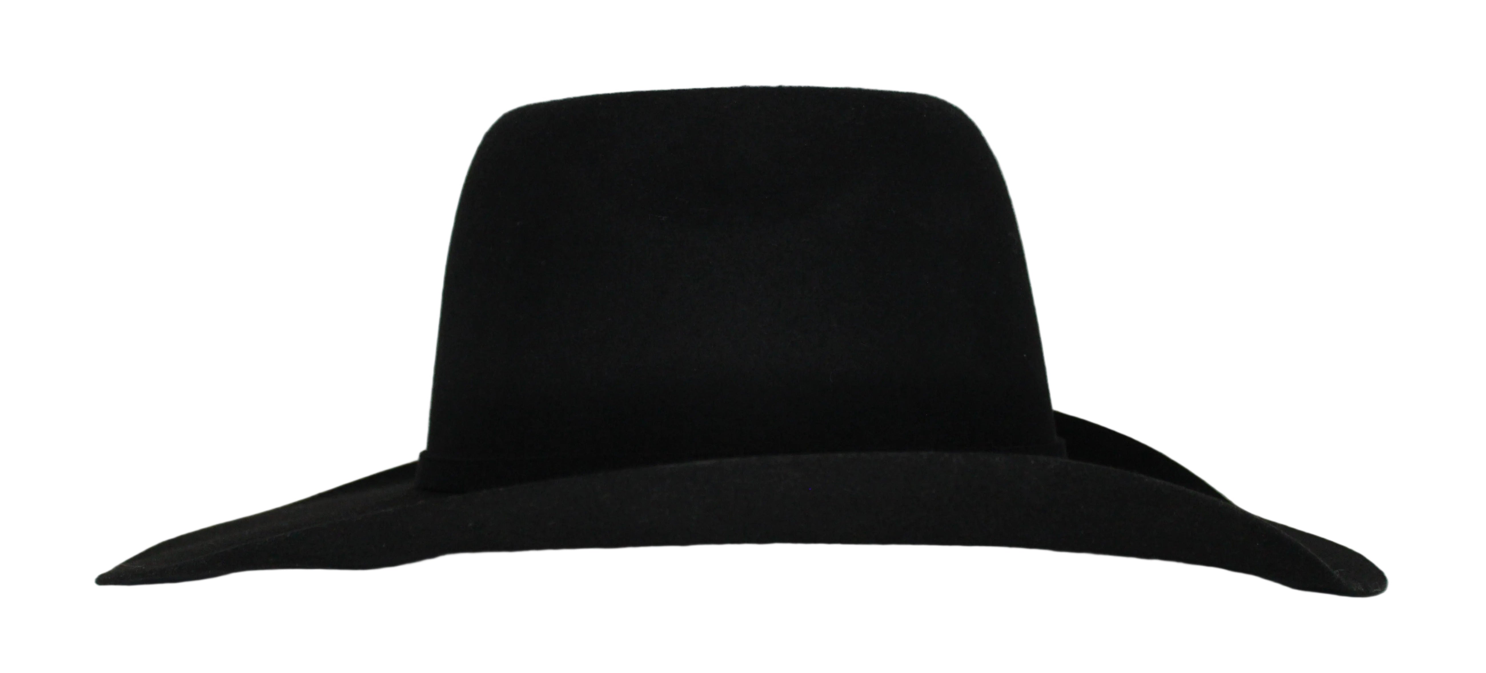 Bullrider Black Oval Crown Wool Hat