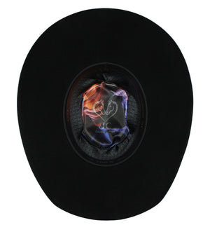 Bullrider Black Oval Crown Wool Hat