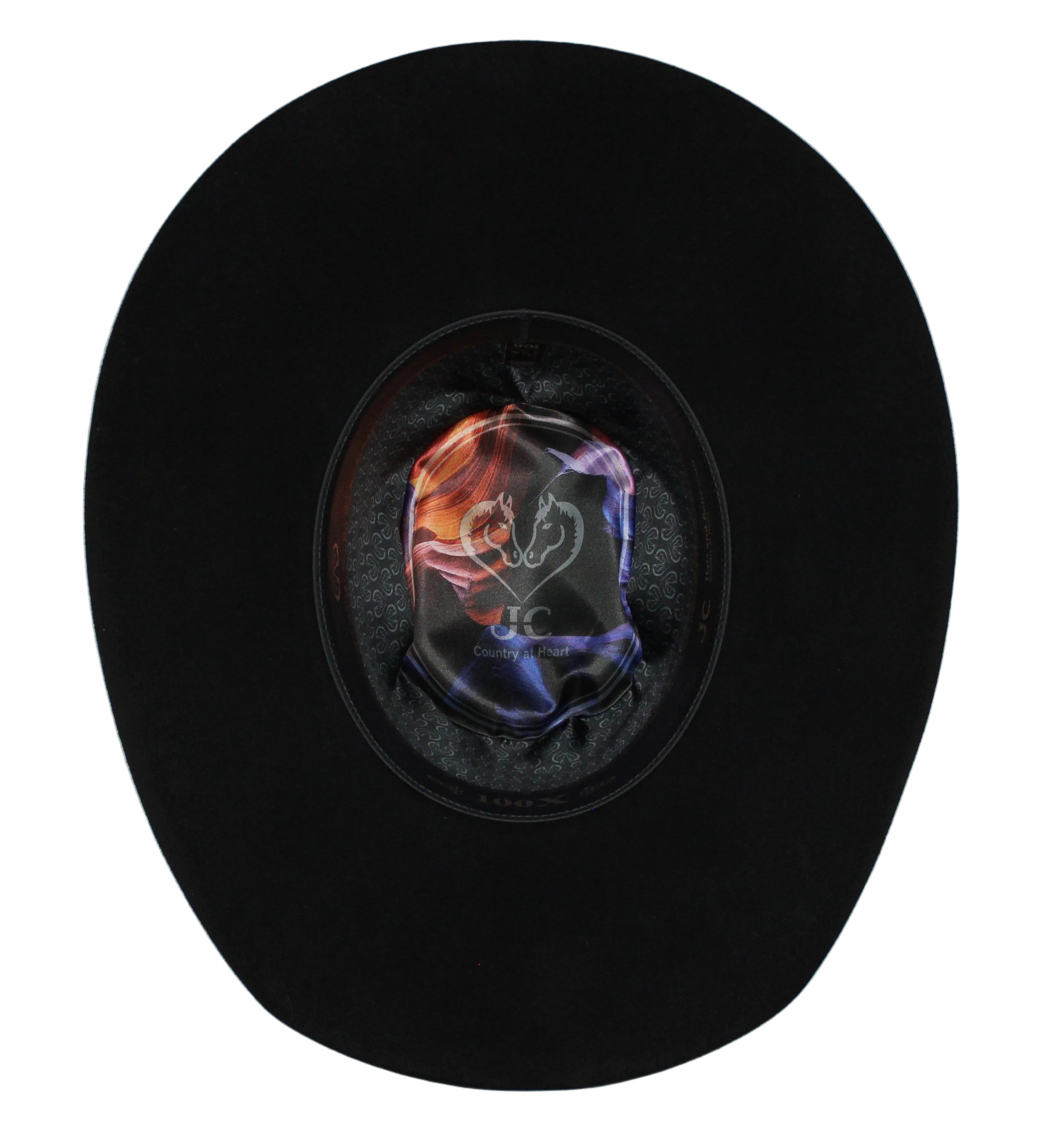 Bullrider Black Oval Crown Wool Hat