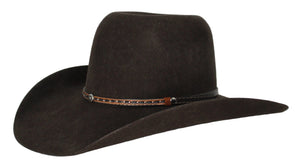 Bullrider Brown Oval Crown Wool Hat
