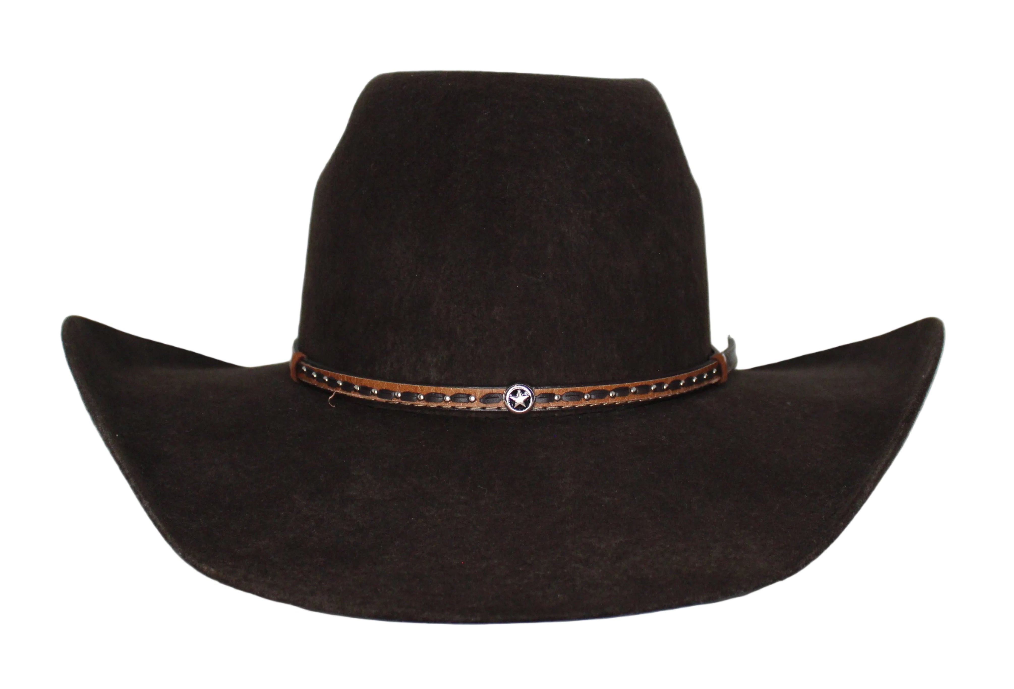 Bullrider Brown Oval Crown Wool Hat