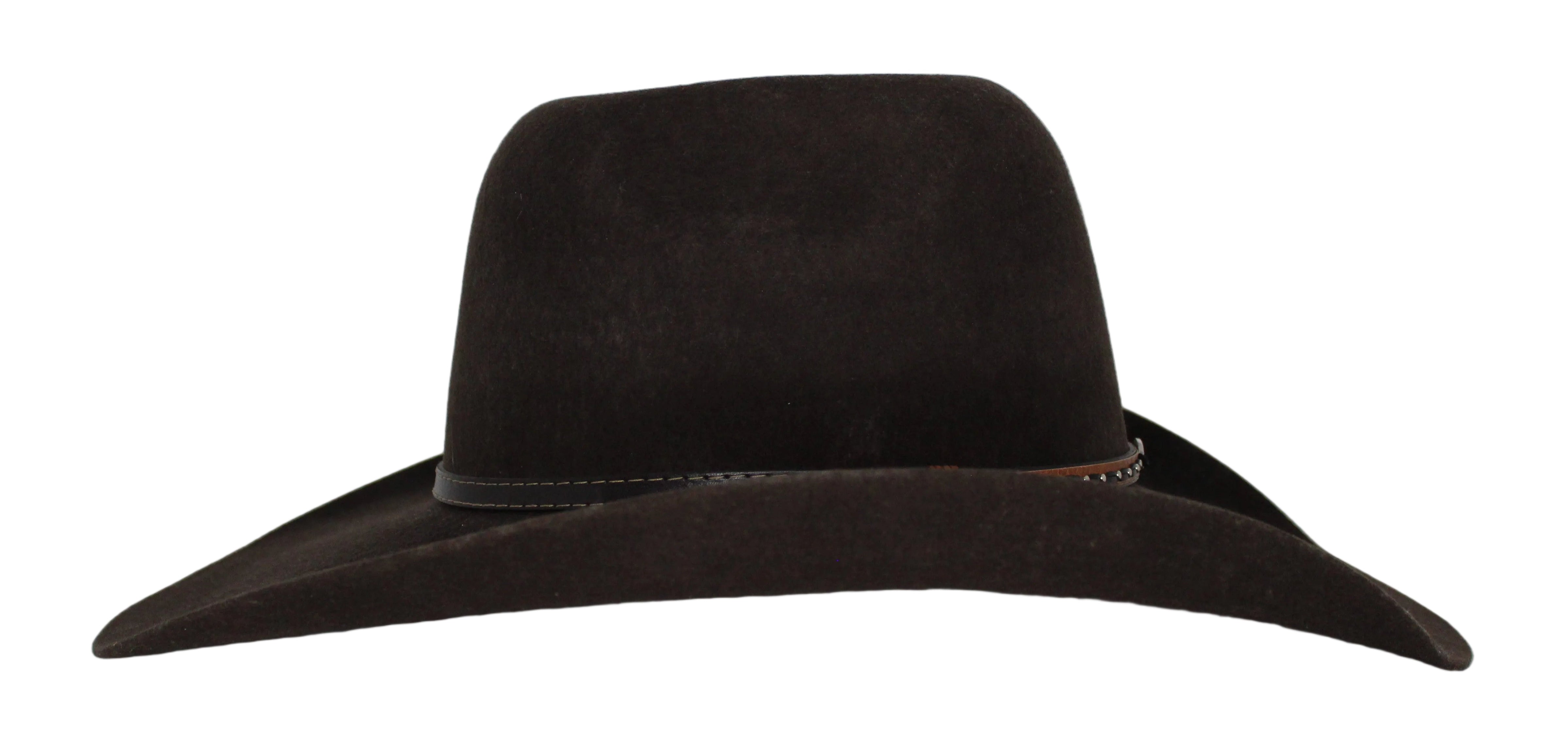 Bullrider Brown Oval Crown Wool Hat