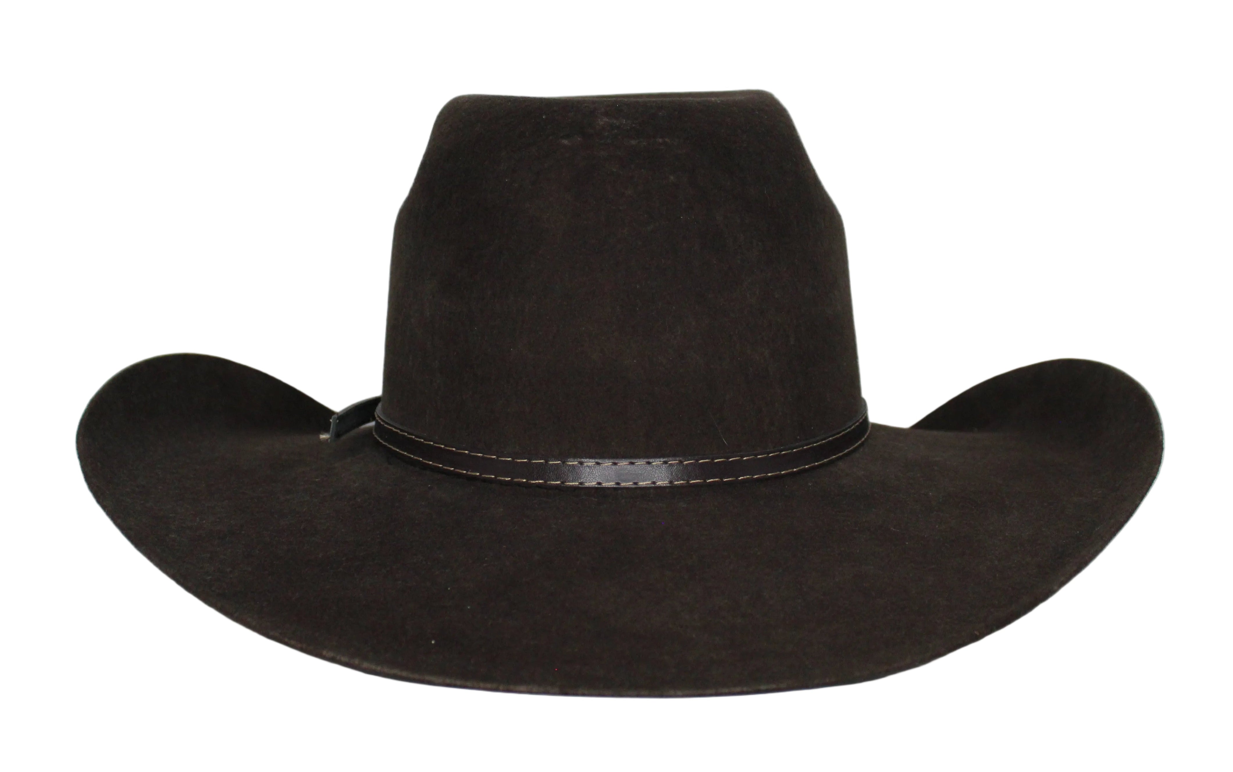 Bullrider Brown Oval Crown Wool Hat