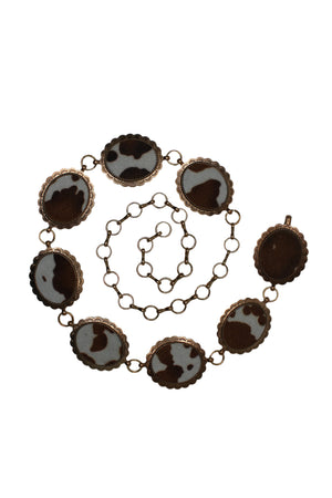 Lilianna Cow Print Concho Belt