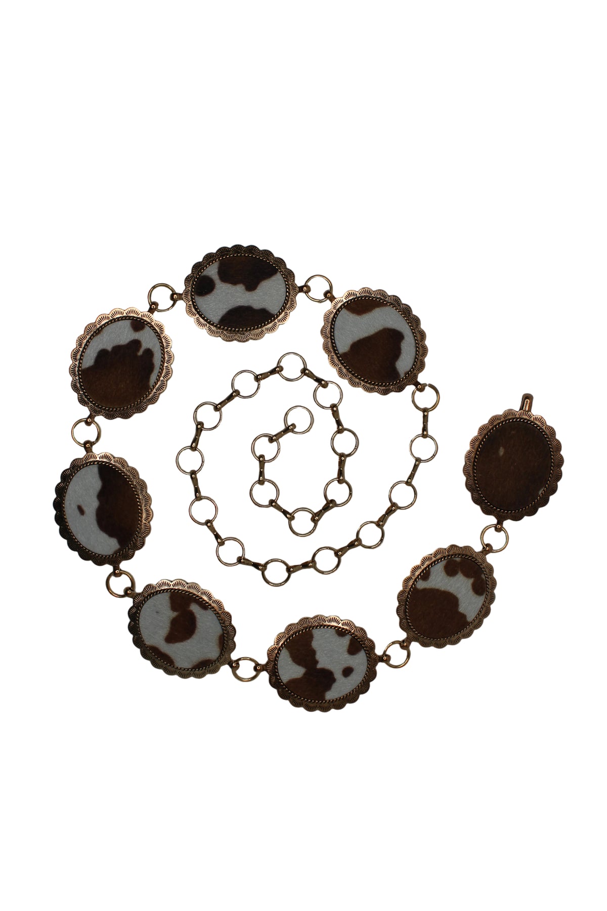 Lilianna Cow Print Concho Belt