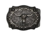 Silver Longhorn Belt Buckle