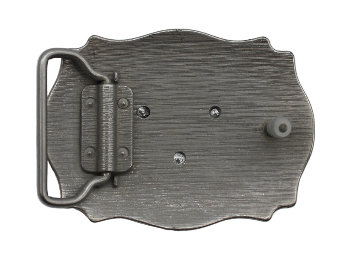 Silver Longhorn Belt Buckle