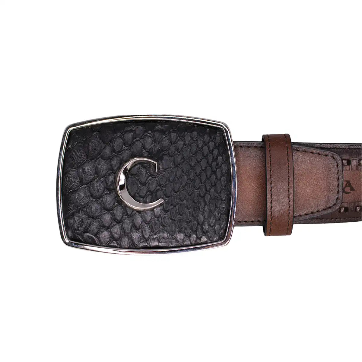 Manuel Black Python Laser Woven Belt