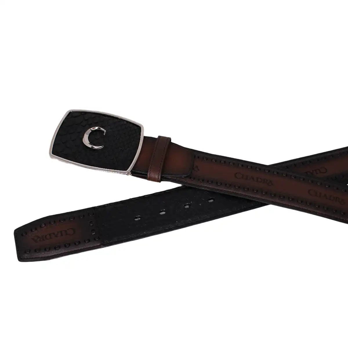 Manuel Black Python Laser Woven Belt