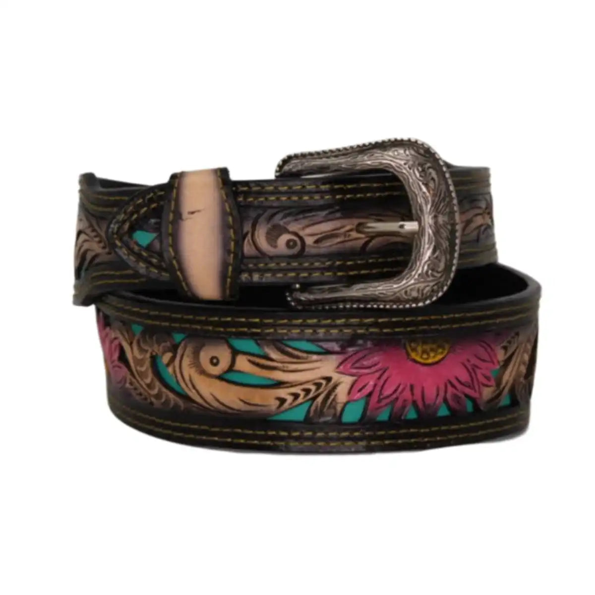 Marian Sunflower Hand Stamped Belt