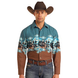 Cowboy RNR Border Print Shirt