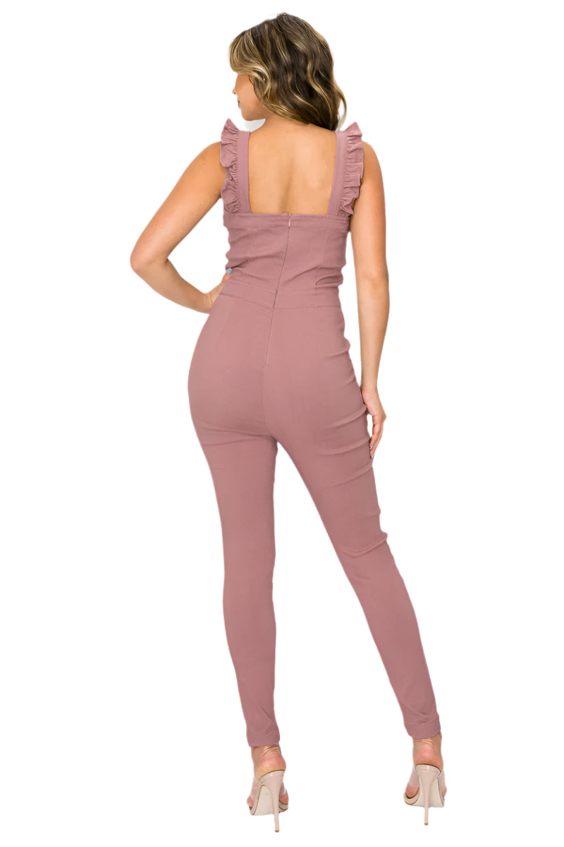 Nolana Ruffle Skinny Jumpsuit