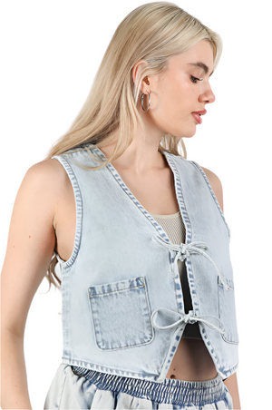 Indigo Washed Denim Vest
