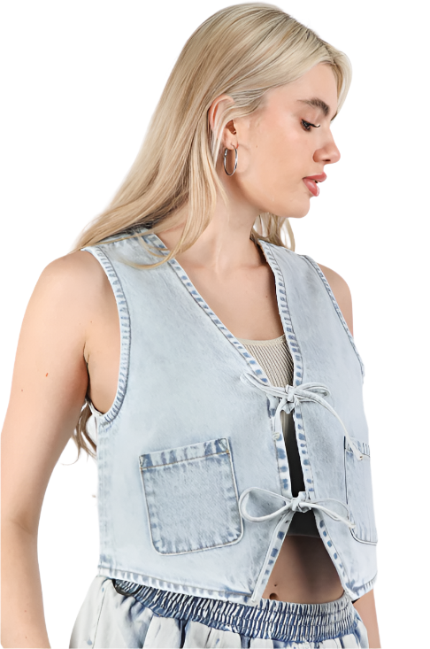 Indigo Washed Denim Vest