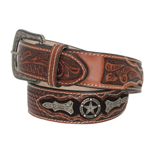 Texas Star Stamped Leather Belt