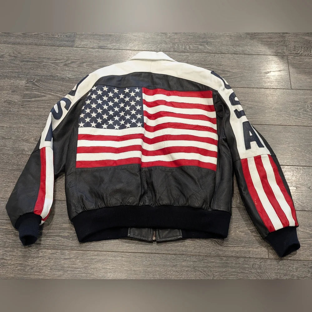 USA Flag Leather Jacket