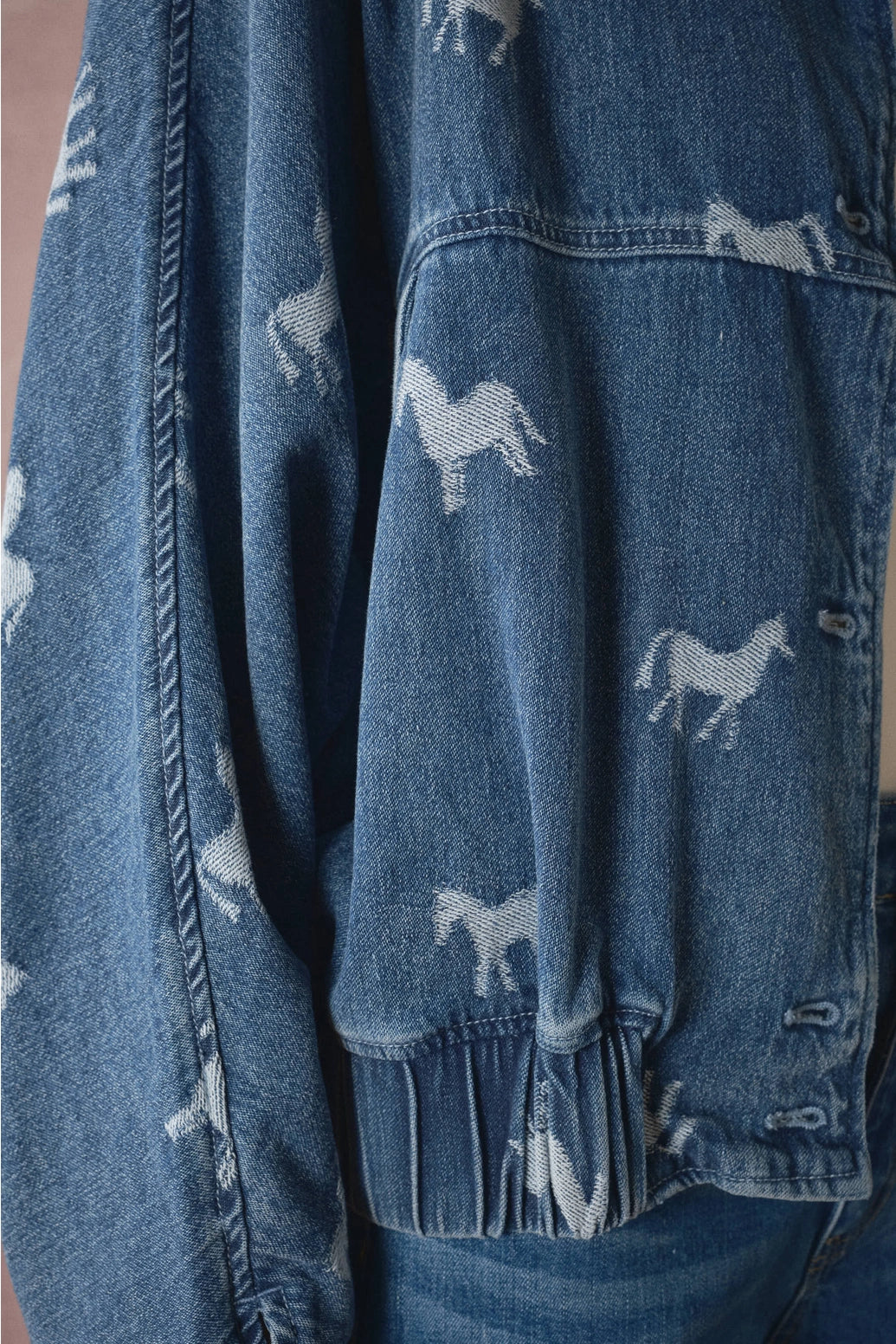 Amarillo Horse Print Denim Jacket