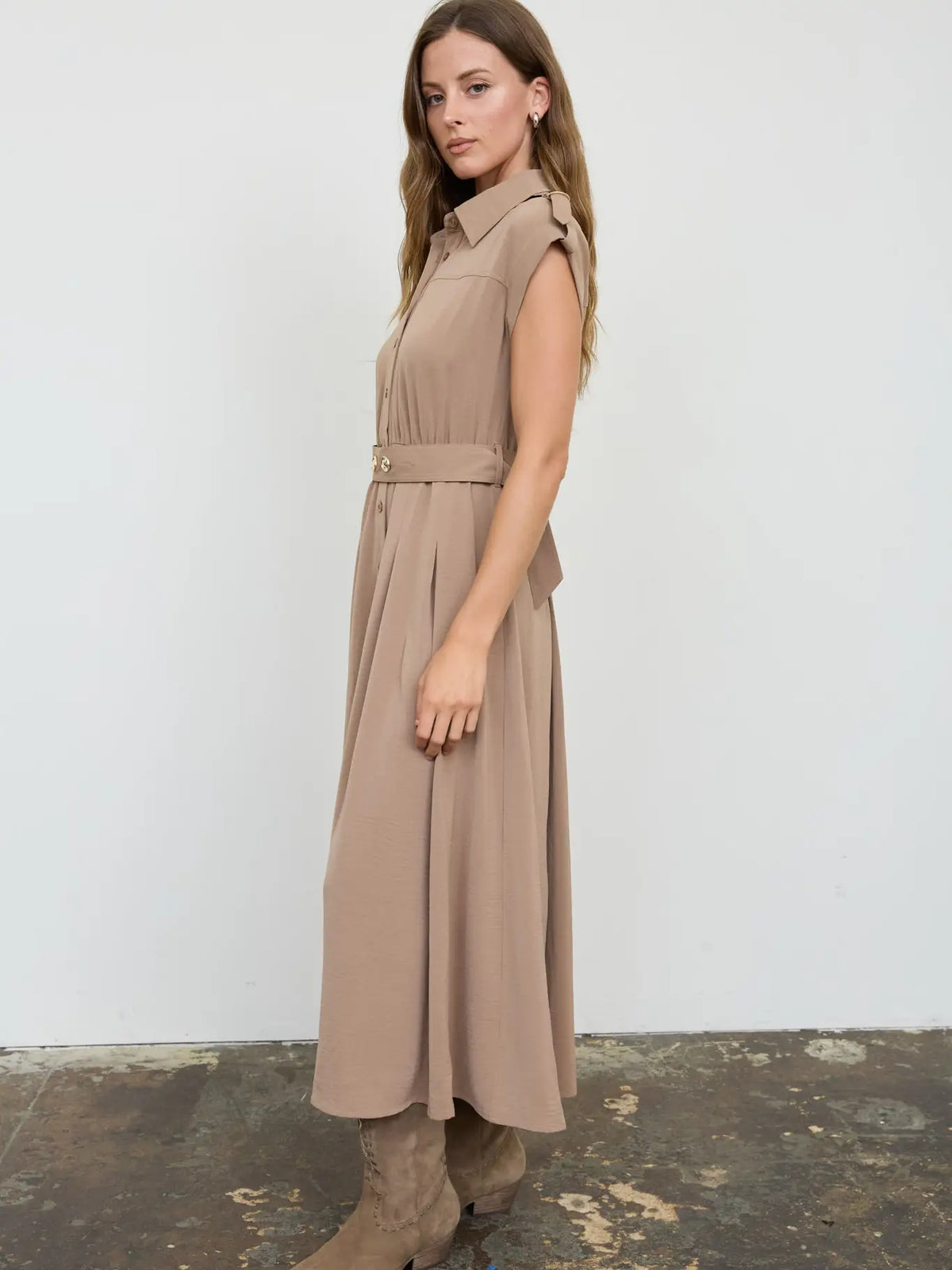 Aria Belted Midi Dress