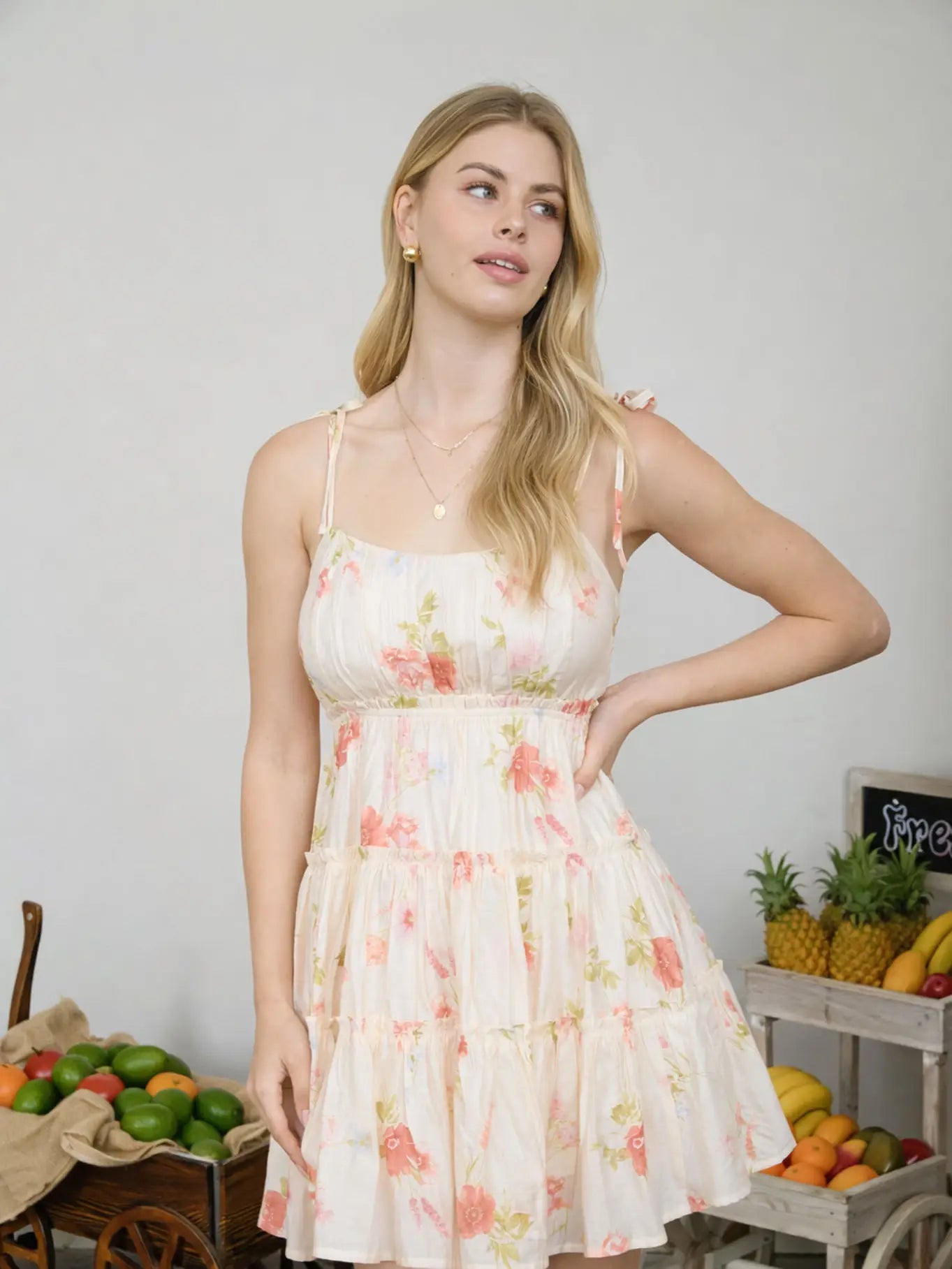 Athena Floral Strappy Mini Dress