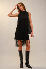 Gracie Suede Fringe Mini Dress