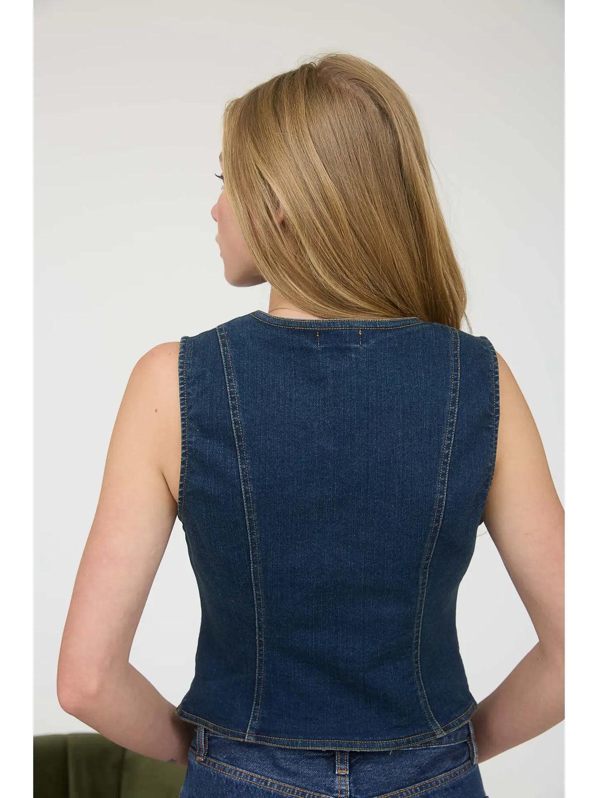 Vita Button Down Denim Vest