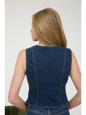 Vita Button Down Denim Vest