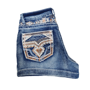 Erika Embroidered Denim Shorts