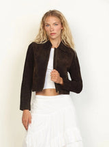 Jeanie Genuine Suede Leather Jacket