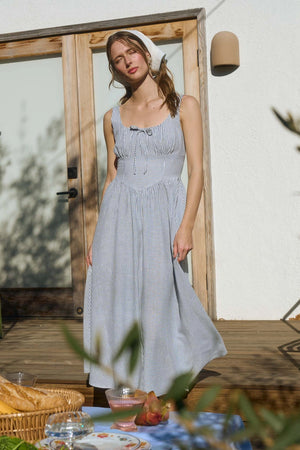 Hazle Stripe Corset Detail Dress