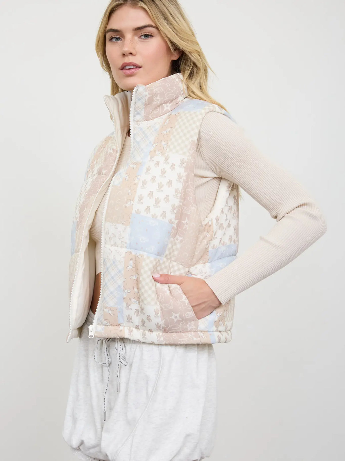Dawn Quilted Zip Up Vest