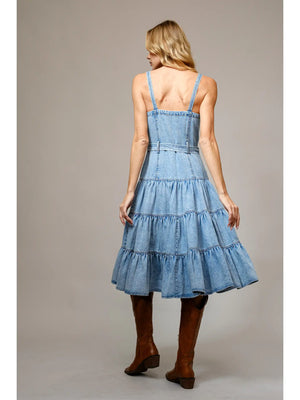 Lynette Zip Up Denim Dress