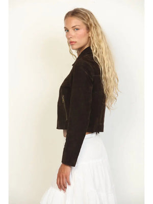 Jeanie Genuine Suede Leather Jacket