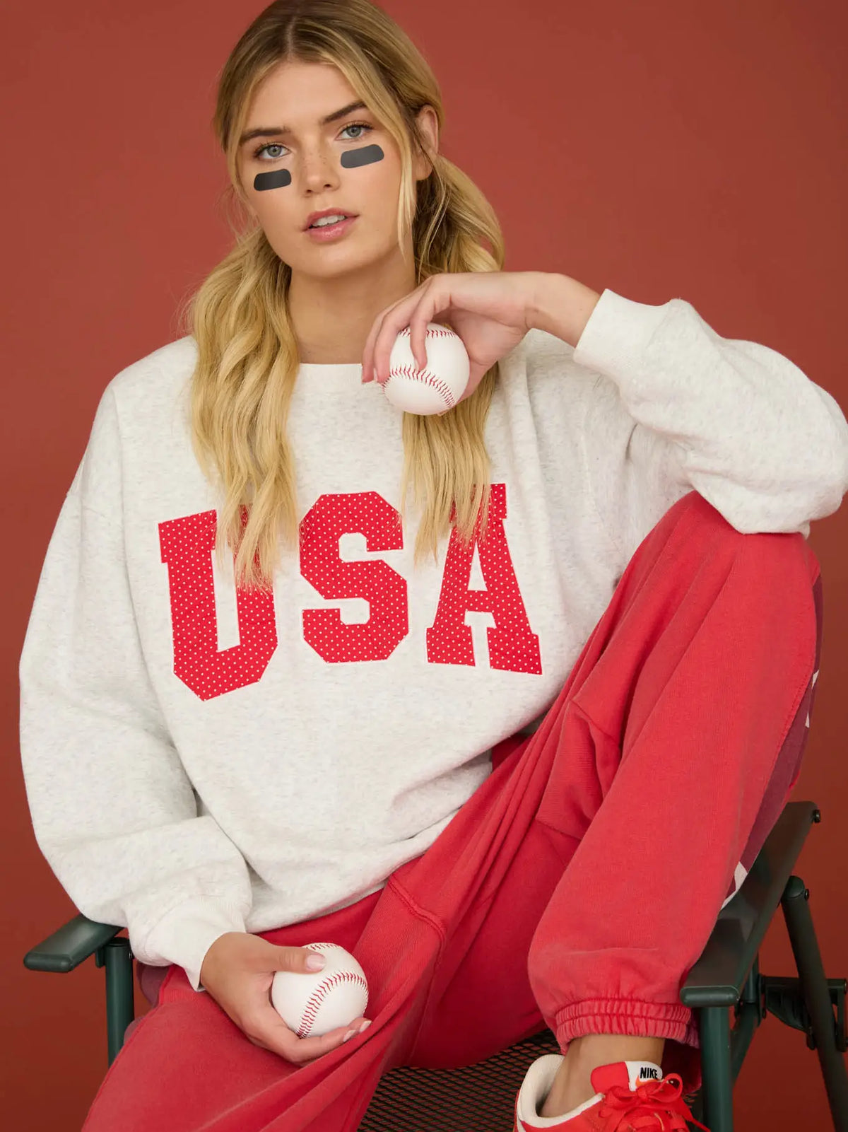 Dottie Polka Dot USA Crew Neck