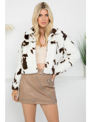Winnie Cow Print Jacket