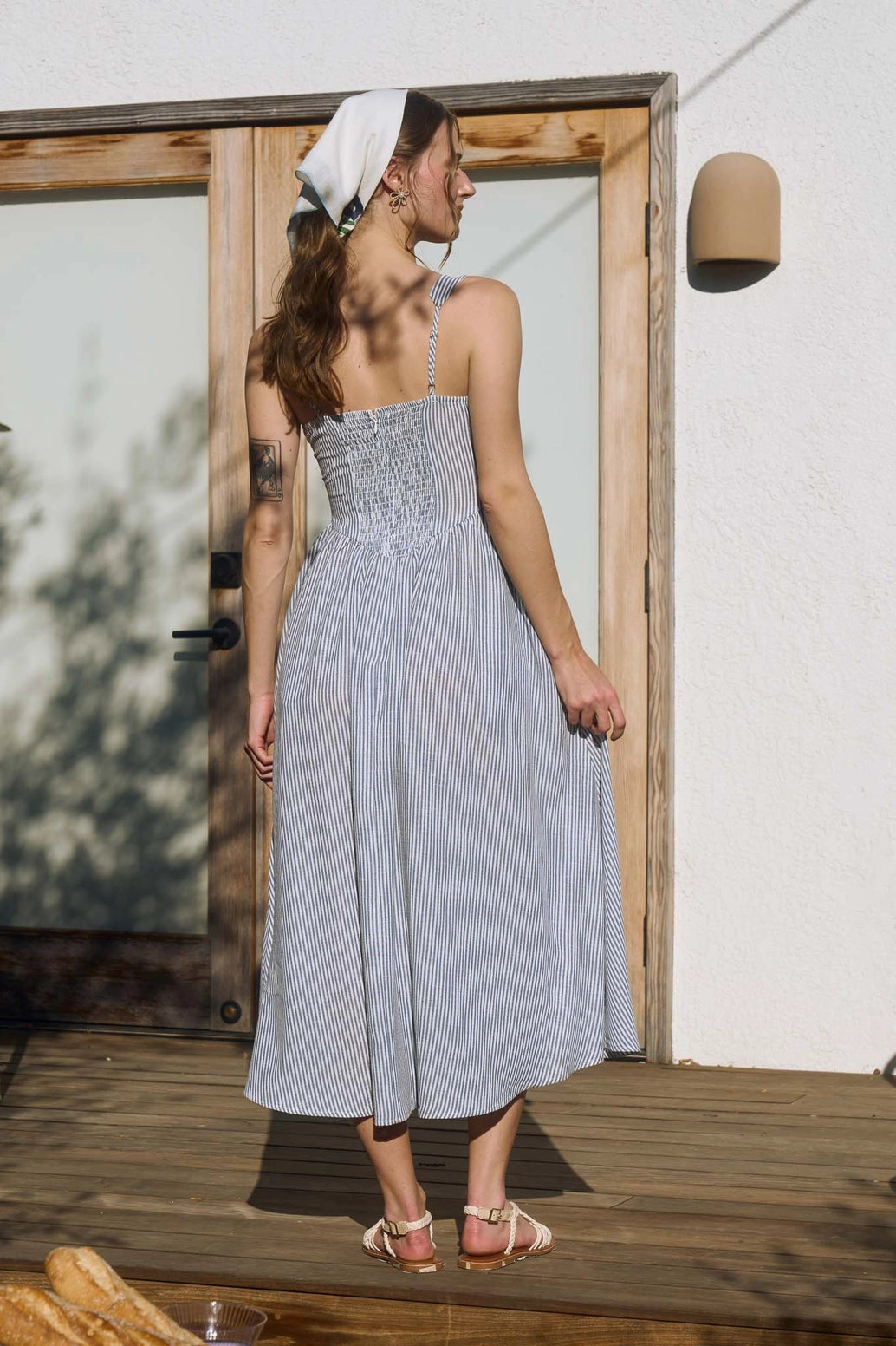 Hazle Stripe Corset Detail Dress