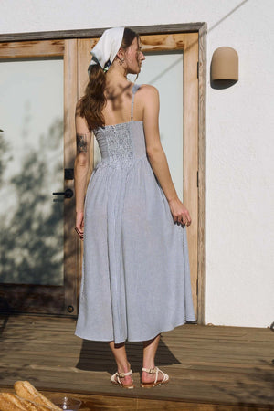 Hazle Stripe Corset Detail Dress
