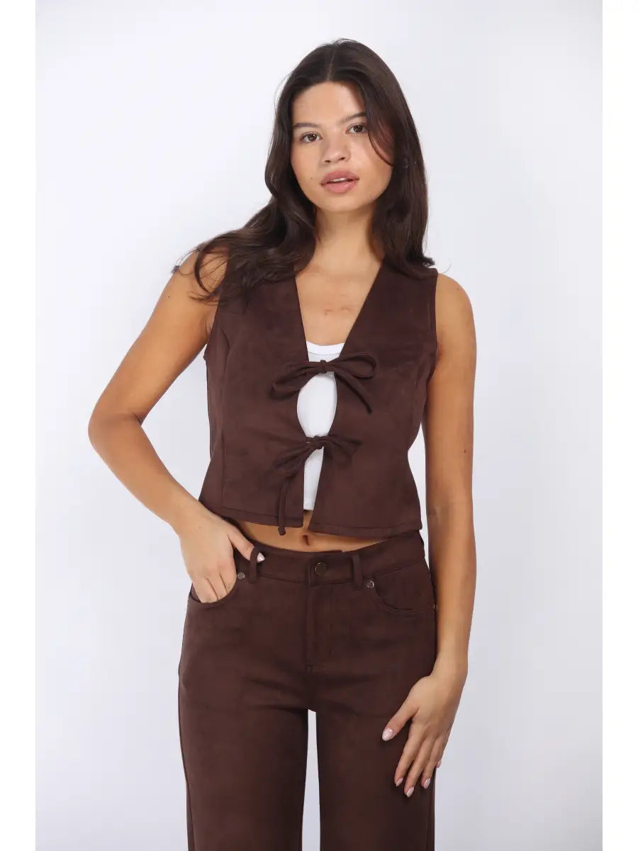 Hot Fudge Faux Suede Vest