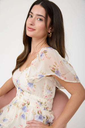 Lucia Floral Chiffon Dress