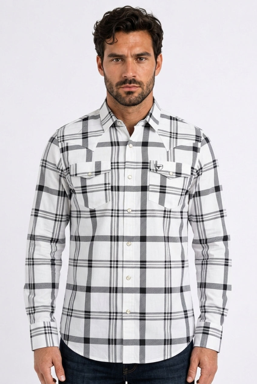 Benson White Plaid Platini Mens Shirt