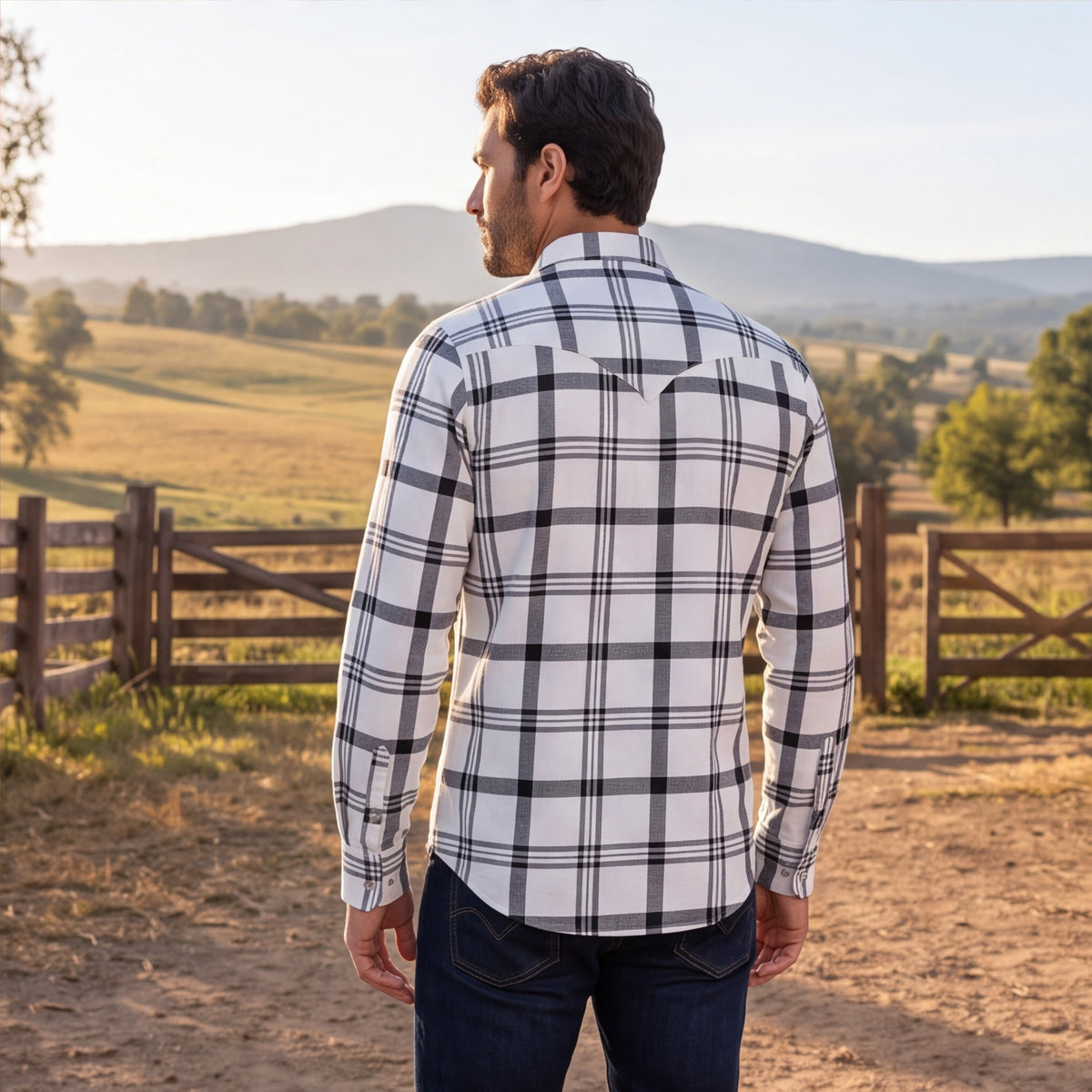 Benson White Plaid Platini Mens Shirt