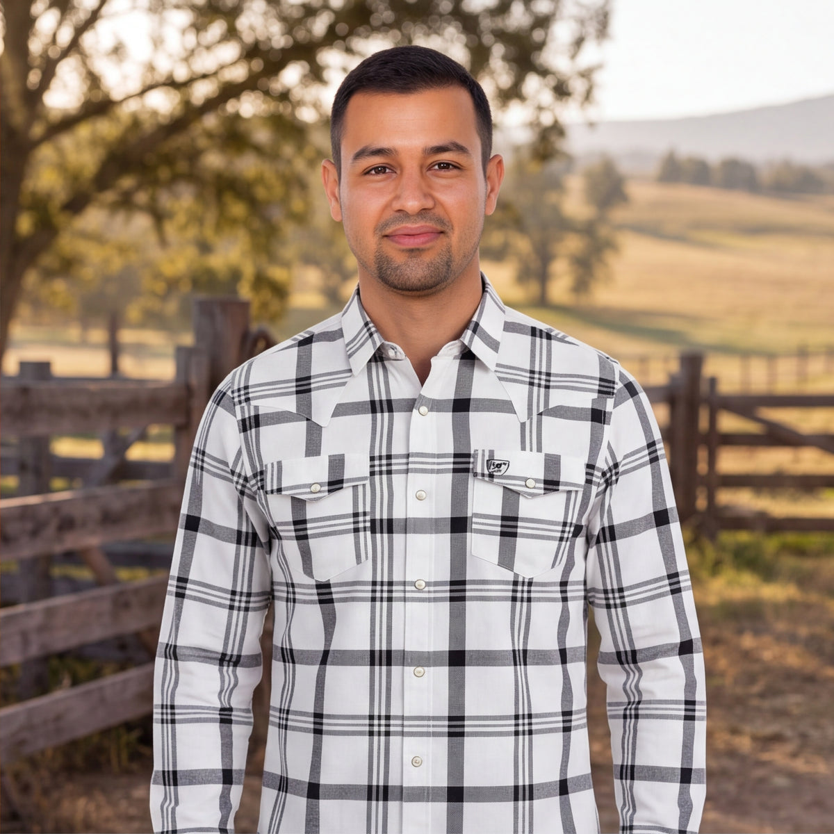Benson White Plaid Platini Mens Shirt