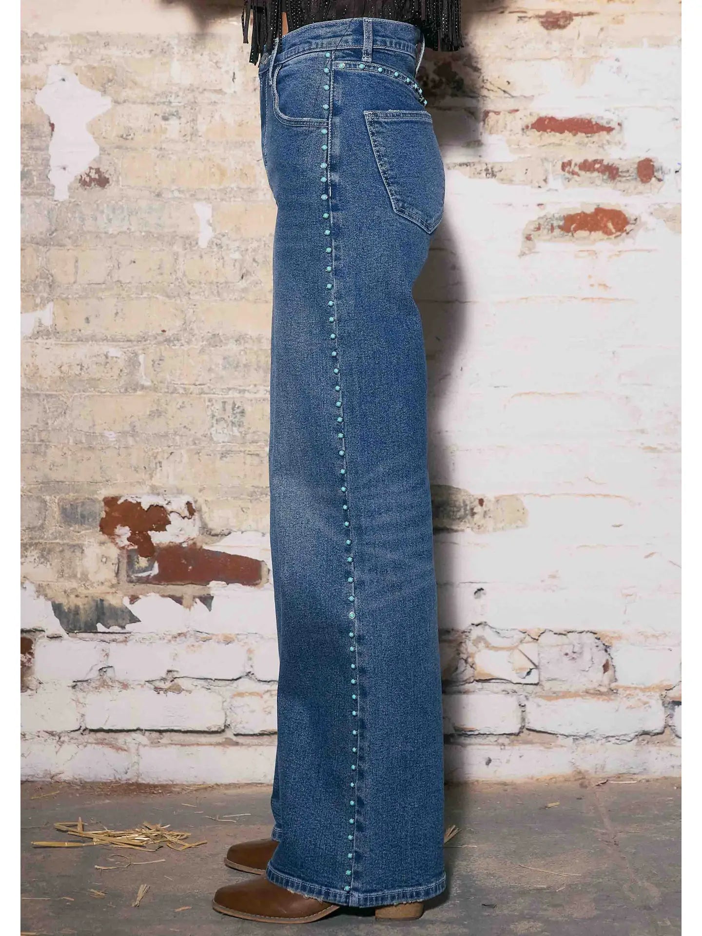 Odessa Turquoise Studded Jeans