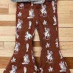 Horse Rider Bell Bottom Print
