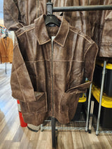 Cambree Leather Collapsed Zip-up