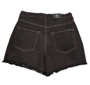 Daisy Cow Hide Denim Shorts