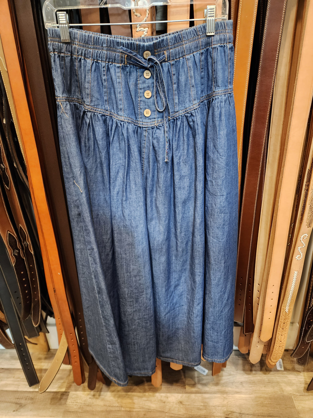 Rose Demin Maxi Skirt