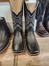 Leonard Black Leather Boots
