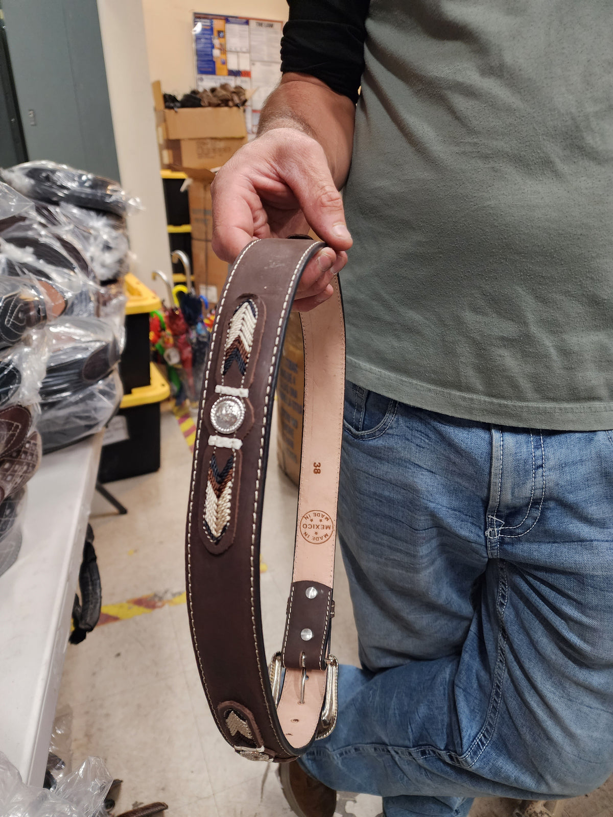 Navajo Leather Belt